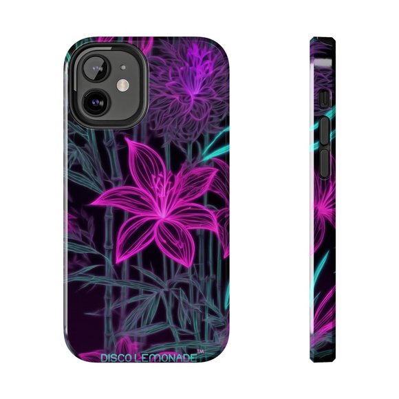 IPhone, DISCO LEMONADE Neon, Flower, Sakura, Hot Pink, Tough Phone Case,DiscoLem - Picture 5 of 10